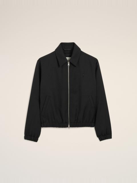 AMI Paris BLACK WOOL PADDED JACKET WITH AMI DE COEUR