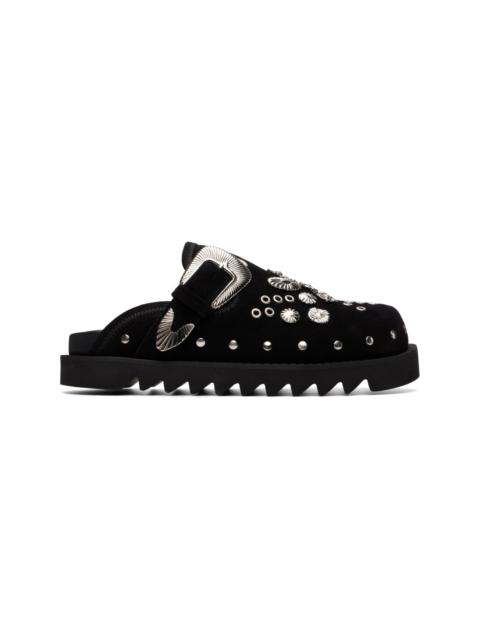 TOGA VIRILIS SSENSE Exclusive Black Eyelet Metal Sabot Slip-on Loafers