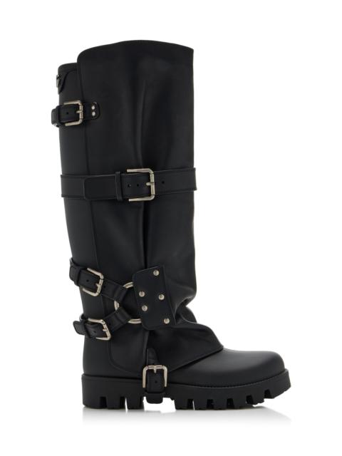 Dolce & Gabbana Rubber and Leather Rainboots black