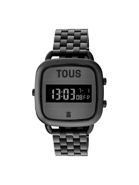 TOUS D-Logo Digital watch with black IP steel strap