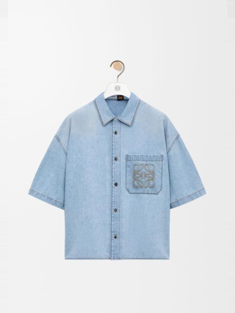 Short sleeve shirt in denim