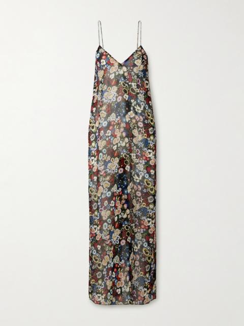 KHAITE Taja Floral-print Silk-chiffon Maxi Dress