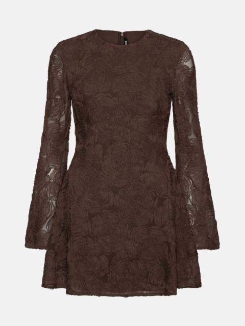 ROTATE Mini dress with long sleeves featuring a floral print.