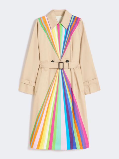 WEEKEND Max Mara Trench coat in water-repellent cotton with rainbow print - MULTICOLOUR
