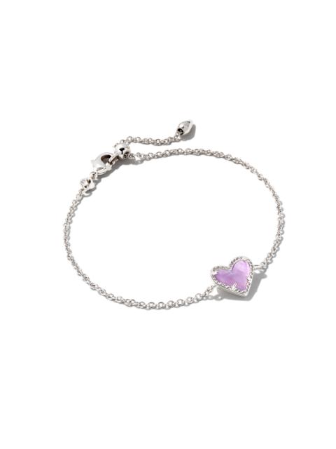 KENDRA SCOTT Ari Heart Silver Chain Bracelet in Amethyst