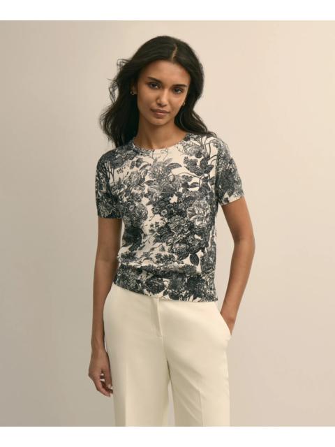 Brooks Brothers Floral Print Cotton Shell