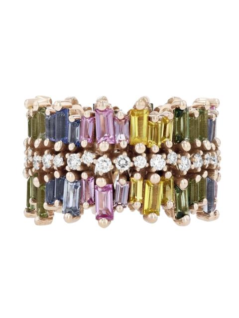 SUZANNE KALAN Sansa Pastel Rainbow Sapphire Eternity Band