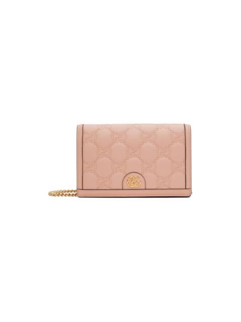 GUCCI Pink GG Matelassé Chain Bag