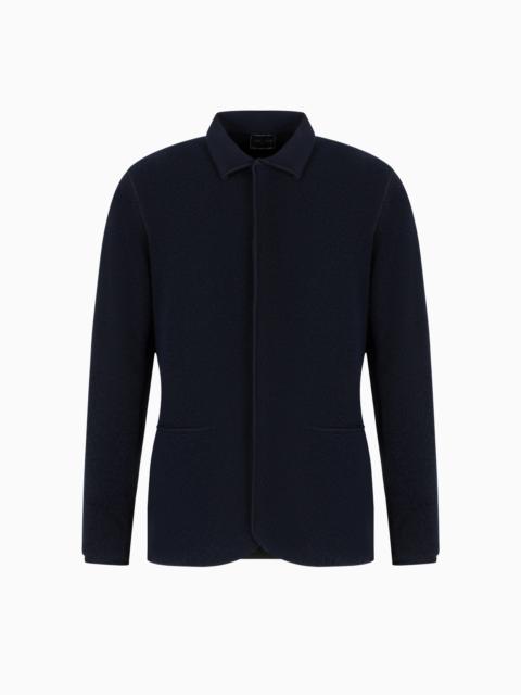 GIORGIO ARMANI Icon single-breasted jacket in loop-stitch cashmere