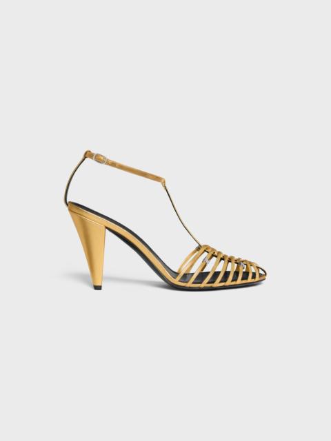 CELINE CELINE CAGE - STRAPPY SANDAL IN LAMINATED LAMBSKIN