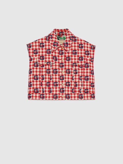 GUCCI Cotton tweed Square G vest