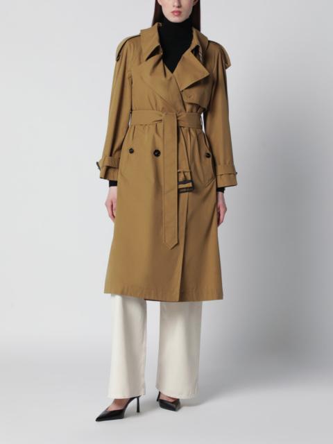 Burberry Double-breasted trench coat in cotton blend brown