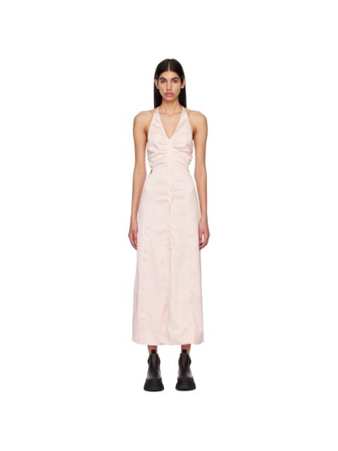 GANNI Pink Check Midi Dress