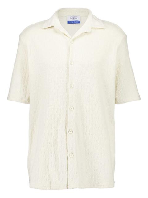 Off-White logo terry bowling shirt
