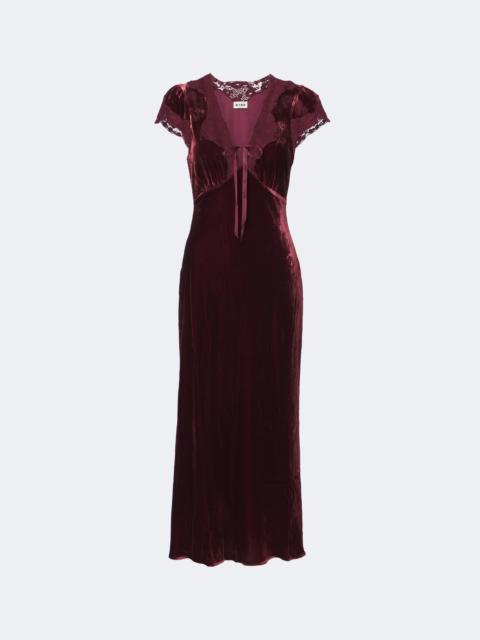 RIXO Amari lace-trimmed velvet midi dress