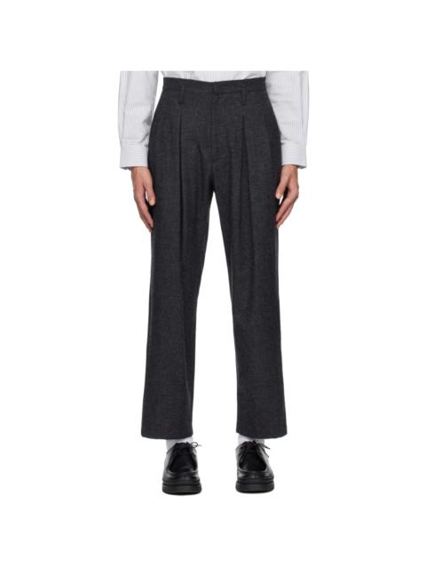 UNIFORM BRIDGE Gray Two Tuck Trousers