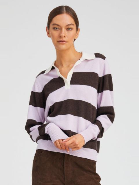 SPRWMN LAVENDER CASHMERE POLO SWEATER