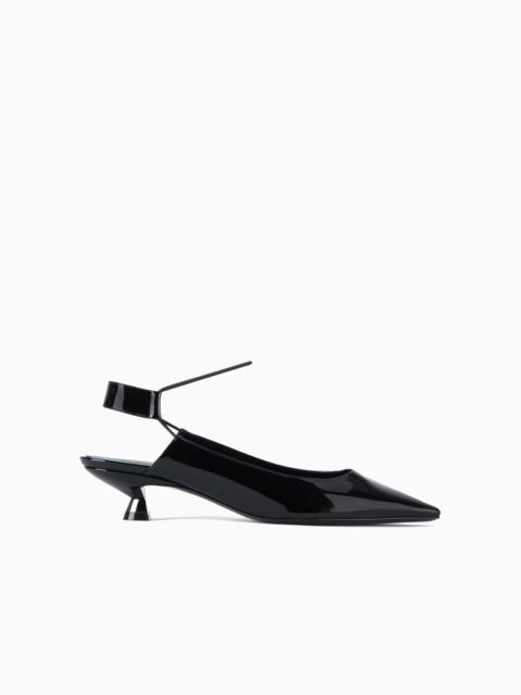 GIORGIO ARMANI Smooth patent-leather slingbacks