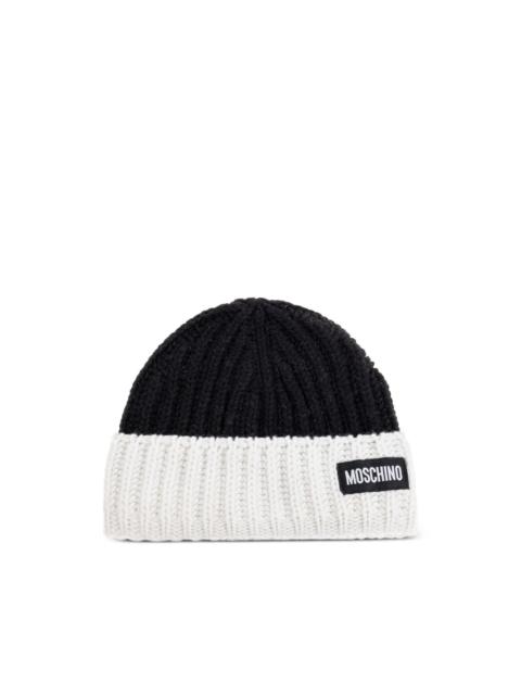 Moschino ribbed-knit logo-detail beanie