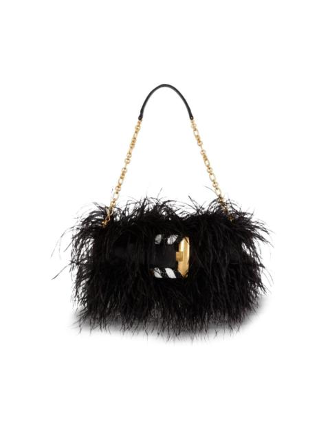 Balmain Anthem feather-detail shoulder bag