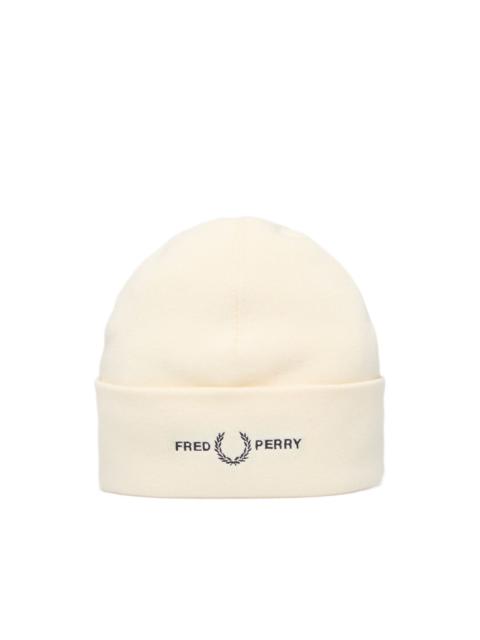 Fred Perry logo-embroidered turn-up beanie hat