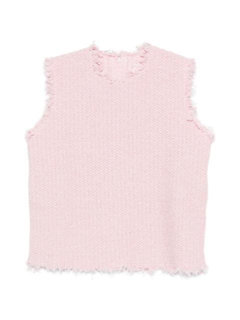 Jil Sander frayed sleeveless top