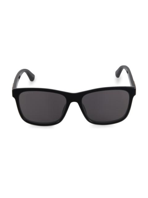 GUCCI Men's Gucci Lines GG0746S 57MM Squared Sunglasses - Black Dark Grey