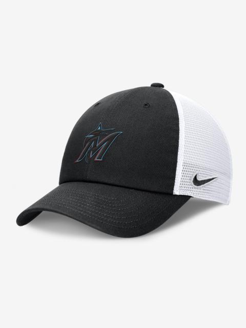 Nike Miami Marlins Evergreen Club Men's Nike MLB Trucker Adjustable Hat
