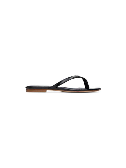COPERNI Black Croco Slanted Flip Flops