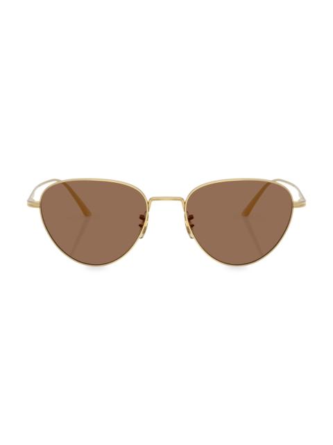 Oliver Peoples Women's x Khaite 52MM Cat-Eye Sunglasses - Gold Brown