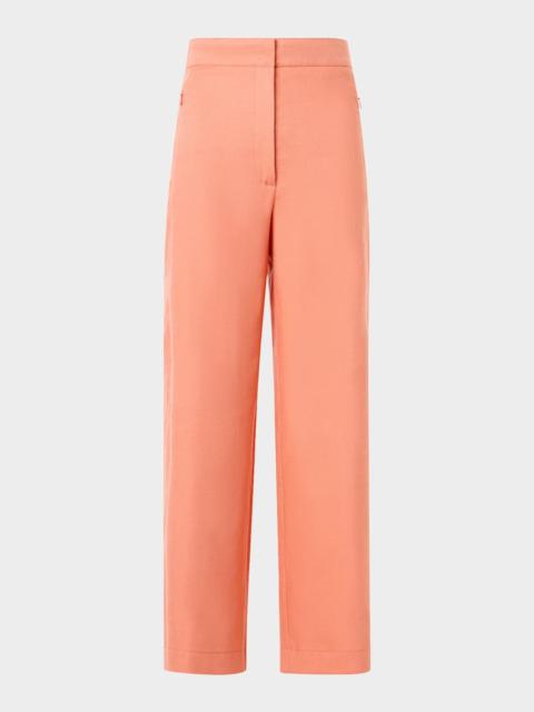AKRIS Filip Cropped Wide-Leg Linen Pants