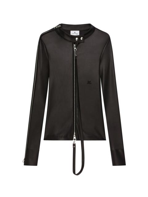 courrèges Zipped Biker Top black