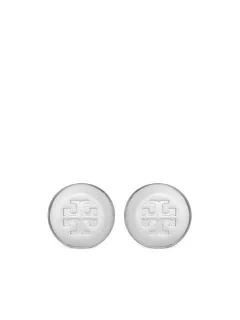 TORY BURCH logo-engraved stud earrings