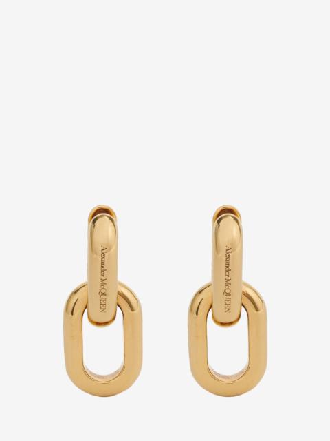 Women's Peak Chain Earrings in Gold