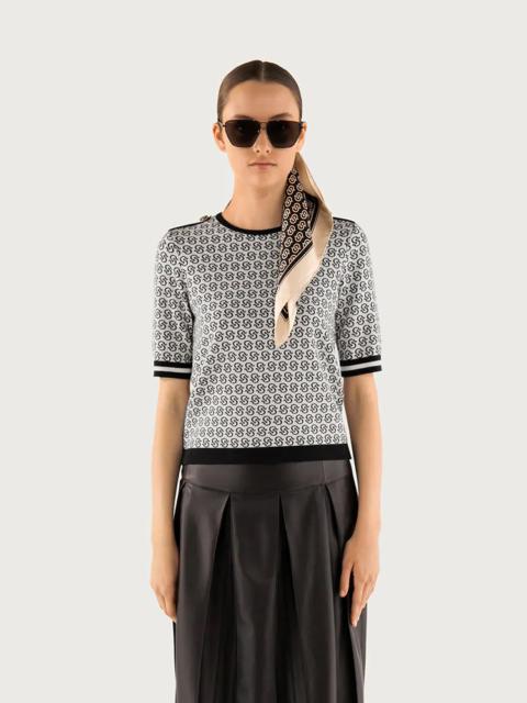 FERRAGAMO GANCIO S SHORT SLEEVED KNITTED TOP