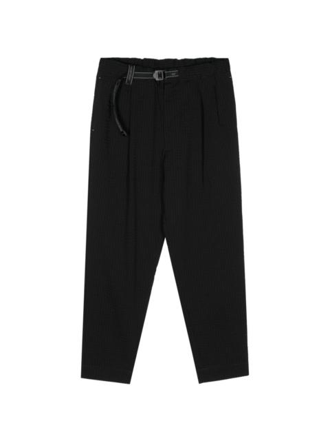 seersucker tapered-leg trousers