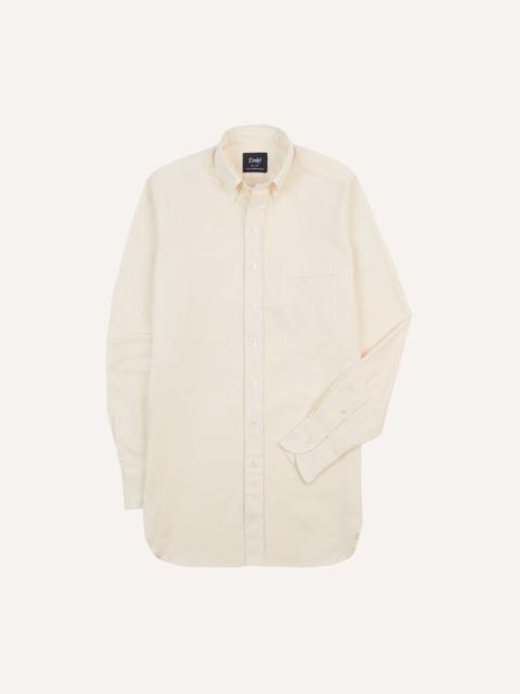 Drake's Ecru Pinpoint Oxford Cotton Cloth Button-Down Shirt