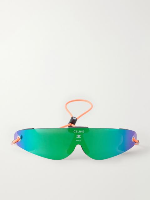 CELINE Runner shield-style injection sunglasses Green