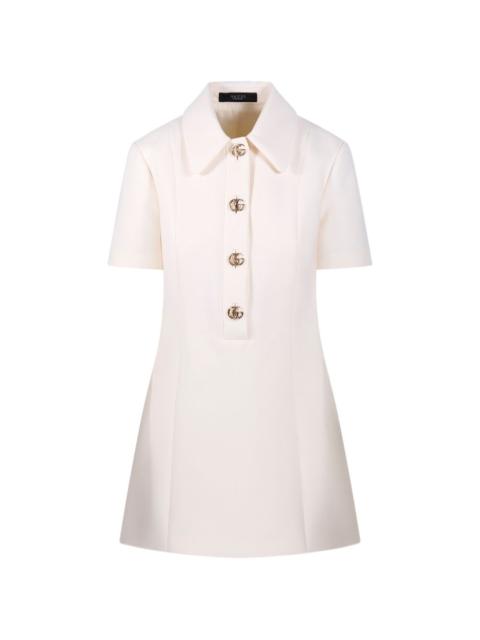 GUCCI logo-button A-line mini dress