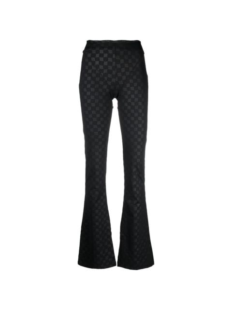 flared slim-fit trousers