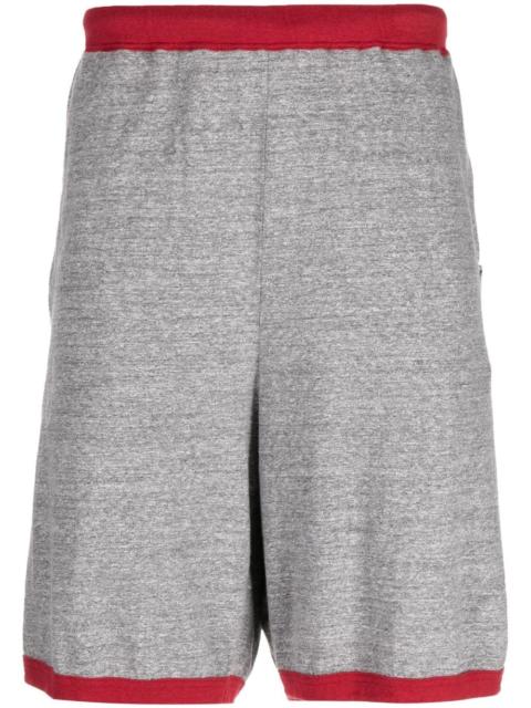 elasticated-waist cotton track shorts