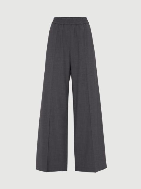 Brunello Cucinelli Tropical luxury wool loose track trousers