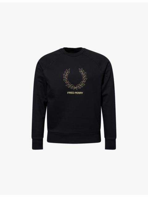 Fred Perry Outline Raglan-Sleeves Woven Sweatshirt