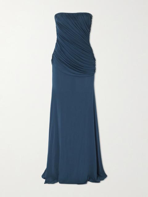 ALEX PERRY Strapless Draped Jersey Gown
