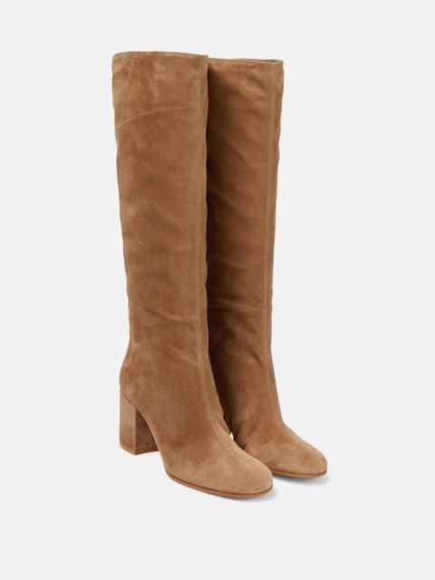 Suede leather knee-high boots
