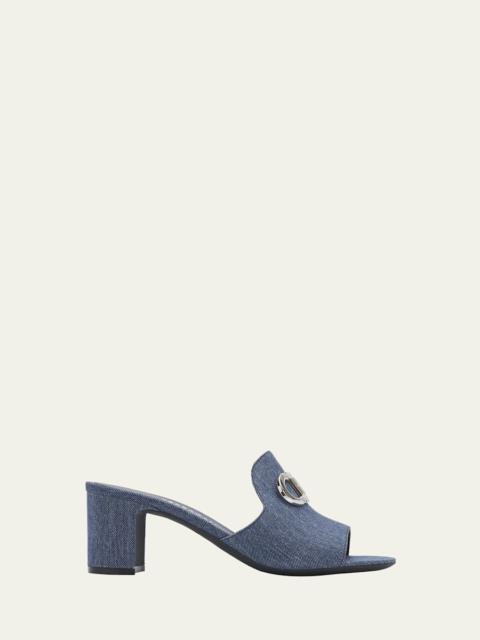 FERRAGAMO 55mm Rexy Denim Mule Sandals
