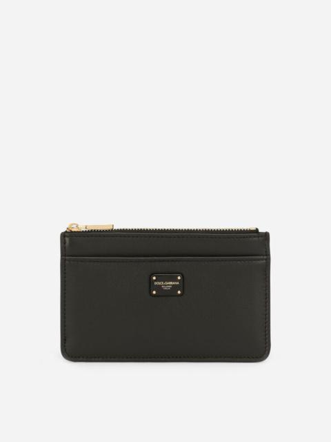 Dolce & Gabbana Medium calfskin card holder with branded plate