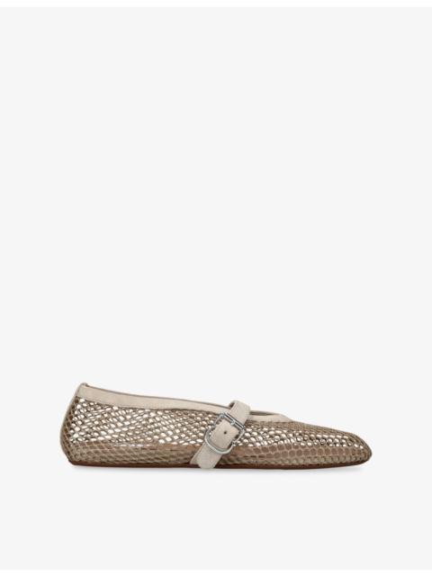 Alaïa Ballerina Mesh and Suede Ballet Flats