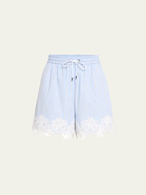 3.1 Phillip Lim Striped Pull-On Boxer Shorts