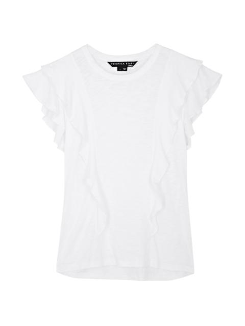 VERONICA BEARD Bea ruffled cotton T-shirt
